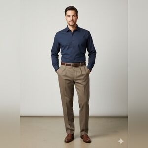 Haggar Men's Tan Wool Blend Dress Pants Size 36X31